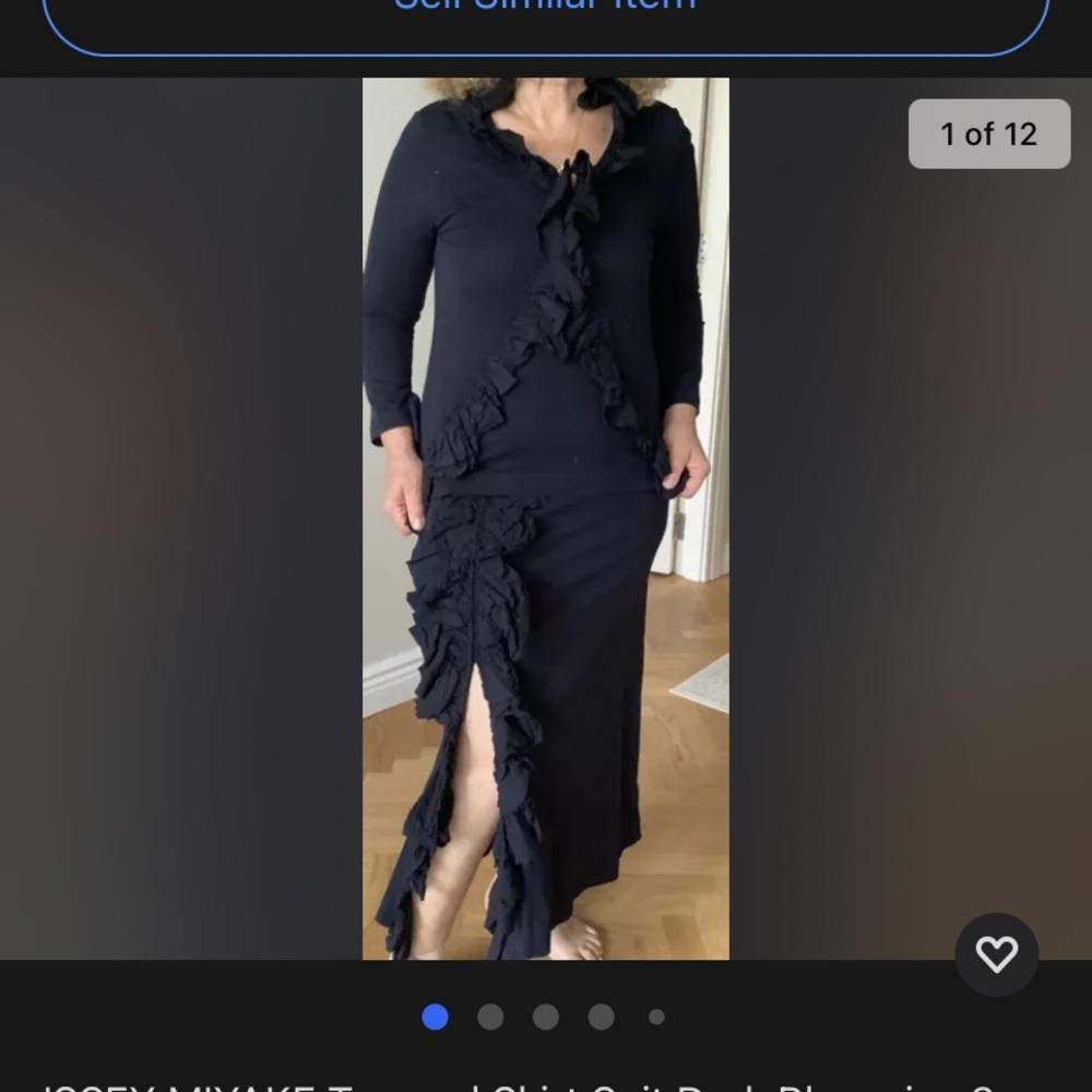 ISSEY MIYAKE Suit Blue Sz3 US M Japan 100% cotton mother bride dress